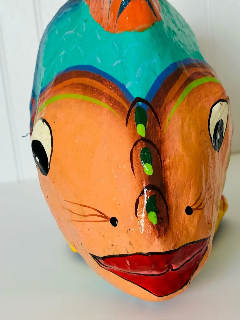 Colorful Hand-Painted papier mache Fish